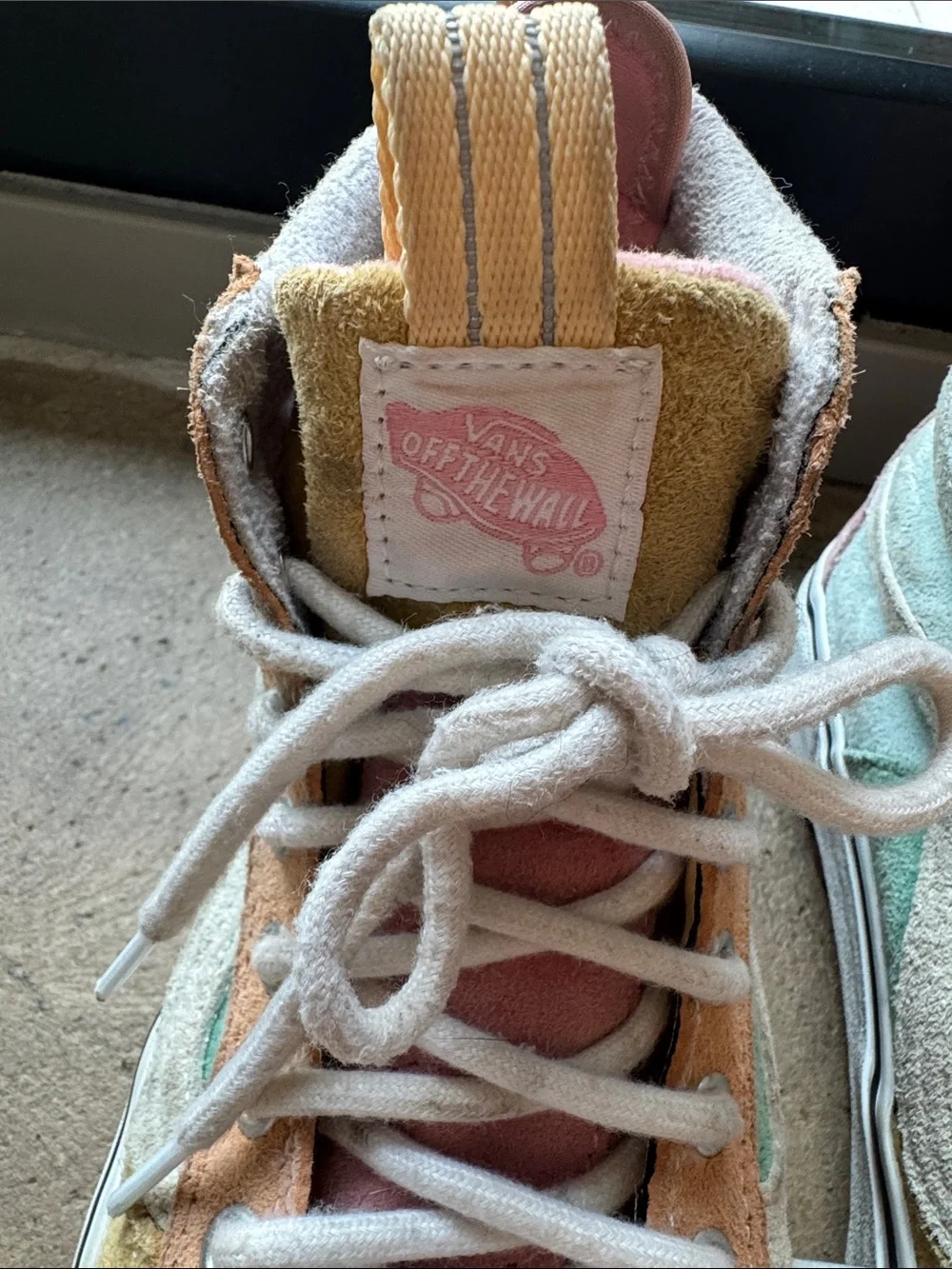 Vans Multi-Color High-Top Sneakers — Pink, Yellow, White